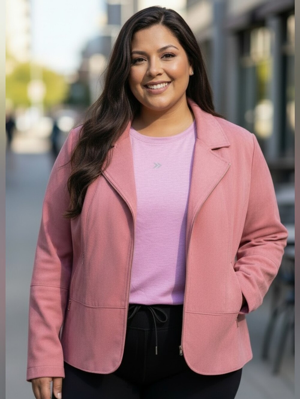 CONRAD C Pink Faux Suede  Jacket